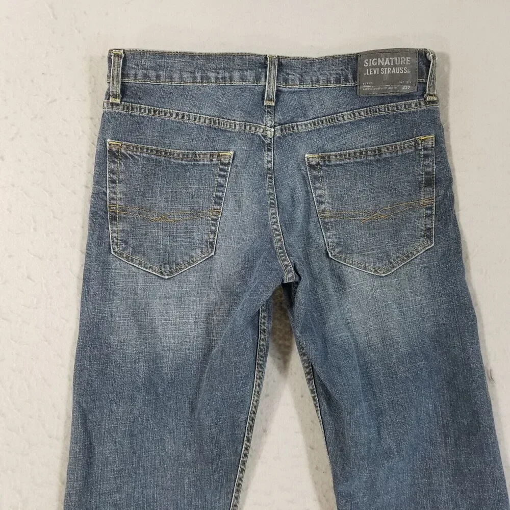 Levi's S37 Signature jeans men's 32x31 slim straight blue stretch denim pants